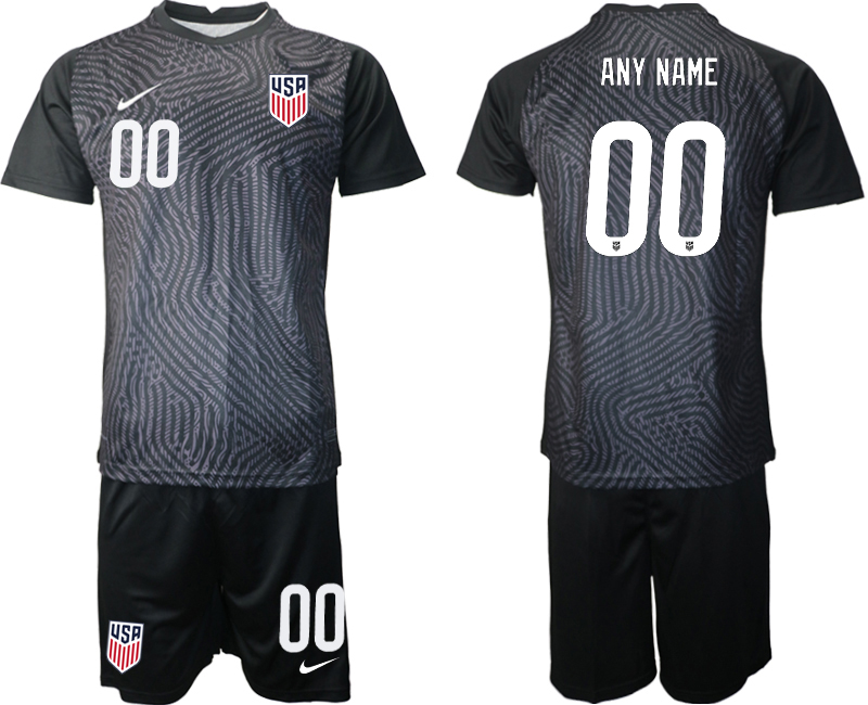 Men 2020-2021 Season National team United States goalkeeper black customized Soccer Jersey